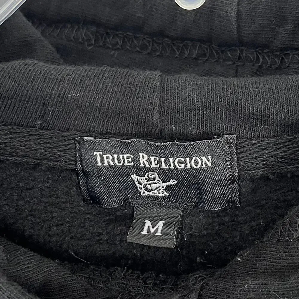 True Religion Pullover Hoodie Sweatshirt Embroidered